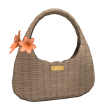 Summer Straw Orange Lily Flower Bag