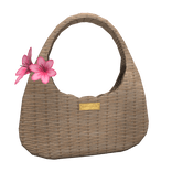 Summer Straw Pink Lily Flower Bag