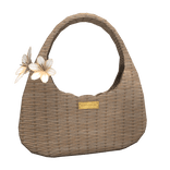 Summer Straw White Lily Flower Bag