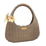 Summer Straw Yellow Lily Flower Bag