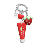 summer strawberry lipgloss keychain
