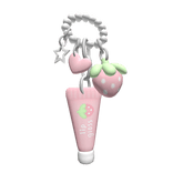 summer strawberry lipgloss keychain