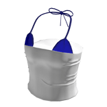 Summer Tube Top w Navy Blue Bikini Top