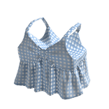 ✨ Summer Vintage Check Blue Top