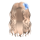 🍀Summer Wavy Hair w Blue Flower (Blonde)