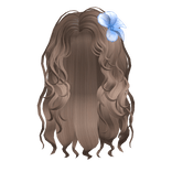 🍀Summer Wavy Hair w Blue Flower (Milktea)