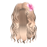 🍀Summer Wavy Hair w Pink Flower (Blonde)