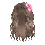 🍀Summer Wavy Hair w Pink Flower (Milktea)
