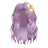 🍀Summer Wavy Hair w Yellow Flower (Purple)