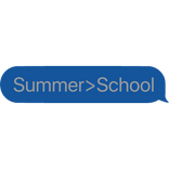 "Summer>School" Text bubble