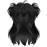 Super Fluffy Spikey Anime Pigtails (Black)