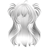 Super Fluffy Spikey Anime Pigtails (White)
