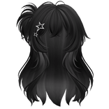 Super Fluffy Spikey Anime Side Pigtail (Black V3)