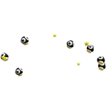 Super Mario Aura Mushrooms & Stars (Black)