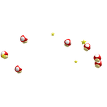 Super Mario Aura Mushrooms & Stars (Red)