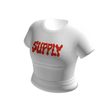 SUPPLY Red Graphic Crop Top White Streetwear