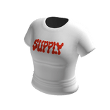 SUPPLY Red Graphic Crop Top White Streetwear