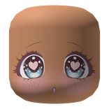 Surprised Shy Baby Blue Pink Heart Kawaii Eyes