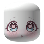 Surprised Shy Baby Blue Pink Heart Kawaii Eyes