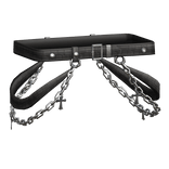 Suspender Waist Straps Drip Chrome Leather Black