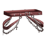 Suspender Waist Straps Drip Chrome Leather Red