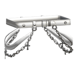 Suspender Waist Straps Drip Chrome Leather White