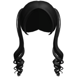 ꒰ ♡┊ sweet cute long swirl pigtails in black