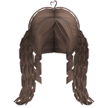 Sweet Long Curly Pigtails w/ Heart (Choco Brown)