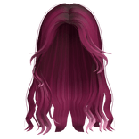 ♡ sweet silky raspberry messy wavy hair dark pink