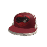 sweetheart ruffled red and white kitten hat