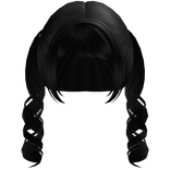 ♡ : swirly cute back pigtails black