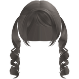 ♡ : swirly cute front pigtails ash brown
