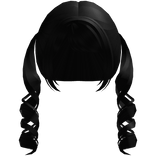 ♡ : swirly cute front pigtails black