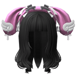 Swirly Hair w/ Ruffles Maid Bunny Ears in Black