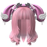 Swirly Hair w/ Ruffles Maid Bunny Ears in Pink