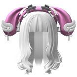 Swirly Hair w/ Ruffles Maid Bunny Ears in White