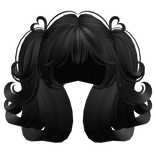 Swirly Short Heart Pigtails (Black)