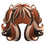 Swirly Short Heart Pigtails (Calico Cat)