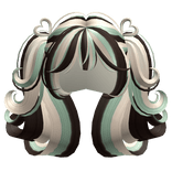 Swirly Short Heart Pigtails (Mint Chocolate Chip)
