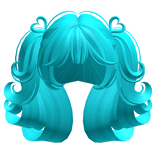 Swirly Short Heart Pigtails (Ocean Blue)