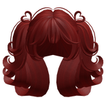 Swirly Short Heart Pigtails (Red)