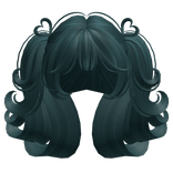 Swirly Short Heart Pigtails (Teal)