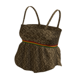 ☆ syaa cami monogram brown ruffle top