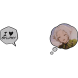 Sylphy Greyrat Thinking Bubble + I Love Text