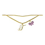 ♡ T initial w bow ( Gold )