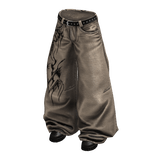 Tan Y2K Tribal Baggy Jeans