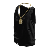 Black Ripped Tank Top w/ Gold Dollar Chain