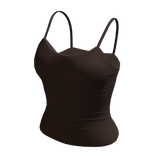 Tank Top Brown Cami Basic Tight Baddie Tee Shirt