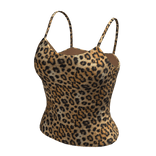 Tank Top Leopard Cami Basic Tight Baddie Tee Shirt