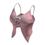 Tank Top Pink Tight Basic Cami Baddie Tee Shirt